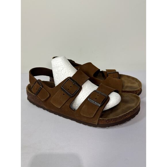 Birkenstock Men’s Size 11 Leather Milano Backstrap - Picture 1 of 8